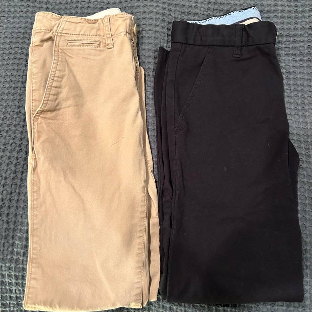 Bundle - good condition boys’ size 12 khakis in tan and black